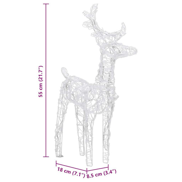 Rentiere & Schlitten Weihnachtsdekoration 160 LEDs 130 cm Acryl