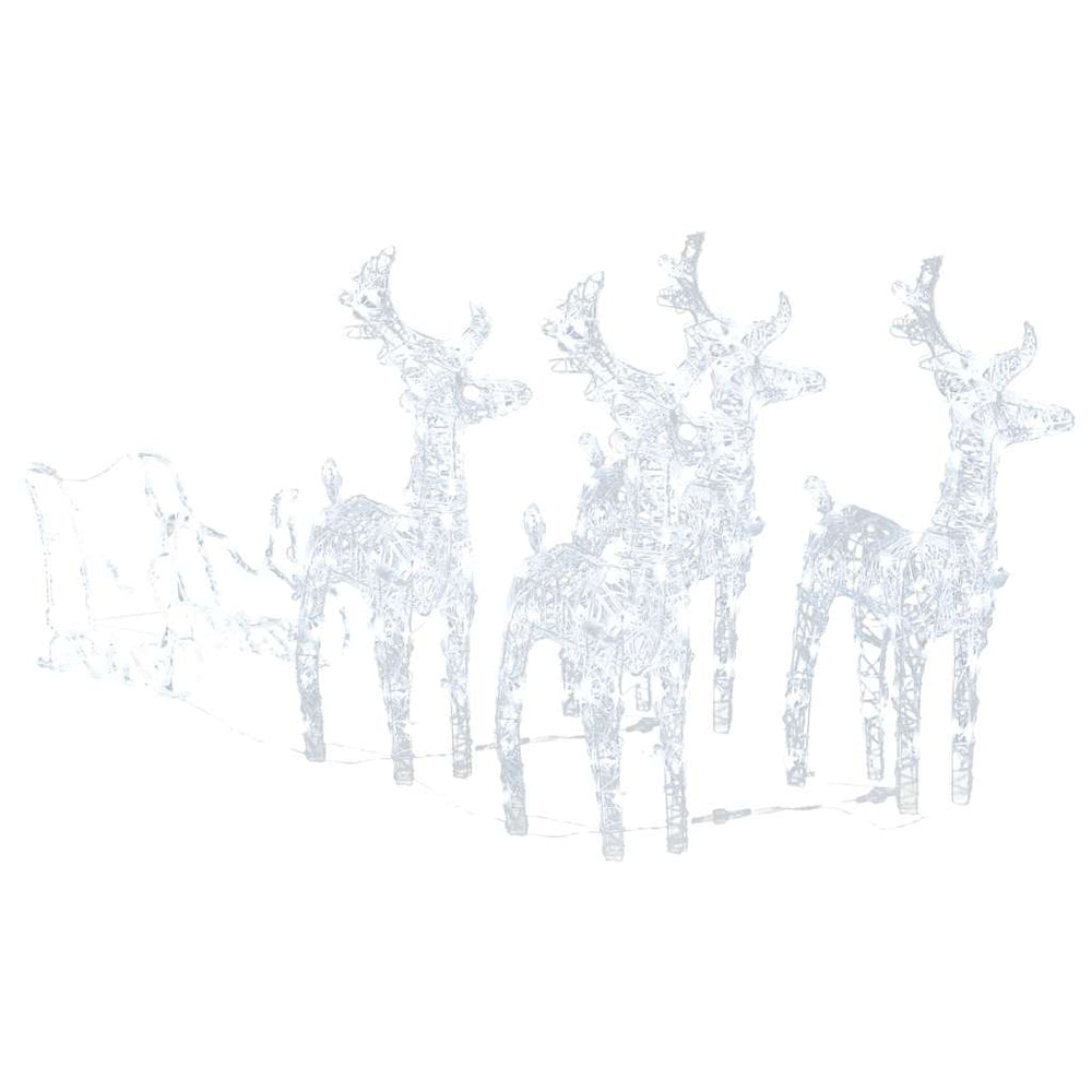 Weihnachtsdekoration Rentiere & Schlitten 280x28x55 cm Acryl