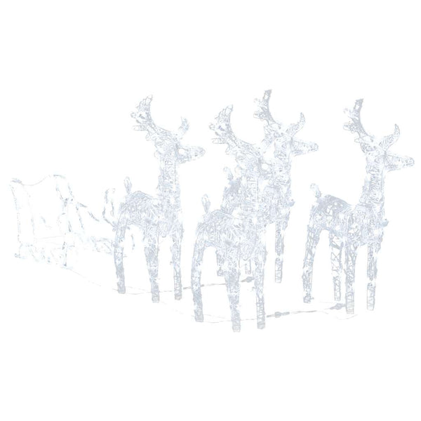 Weihnachtsdekoration Rentiere & Schlitten 280x28x55 cm Acryl