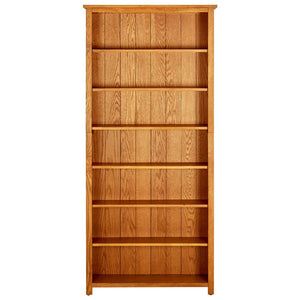 Bücherregal 7 Fächer 90x22,5x200 cm Massivholz Eiche