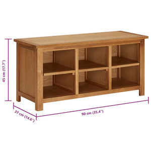 Schuhregal 90x37x45 cm Eiche Massivholz