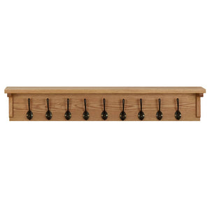 Wandgarderobe 90x16x16 cm Massivholz Eiche