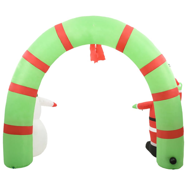 Aufblasbarer Weihnachtsmann und Schneemann Deko Bogen LED 223cm