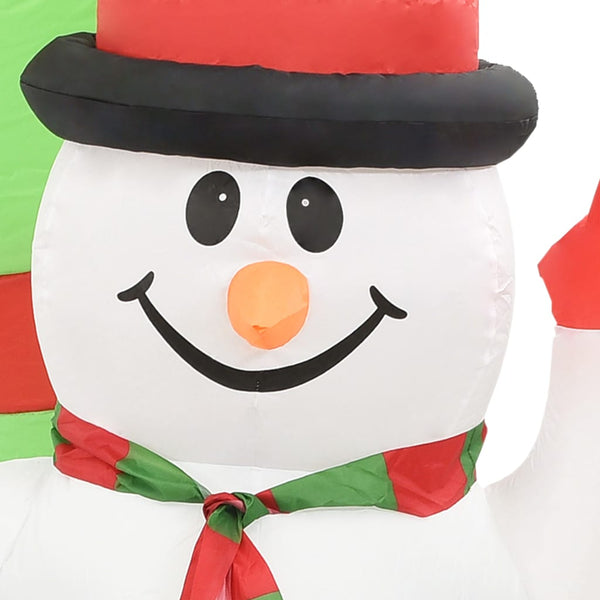 Aufblasbarer Weihnachtsmann und Schneemann Deko Bogen LED 223cm