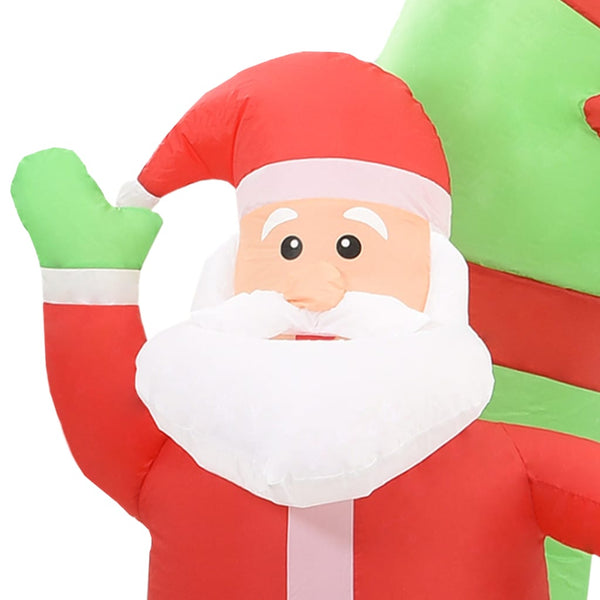 Aufblasbarer Weihnachtsmann und Schneemann Deko Bogen LED 223cm