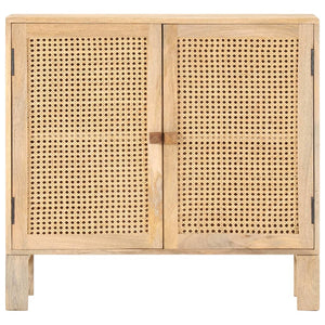 Sideboard 80x30x73 cm Mango Massivholz und Rohrgeflecht