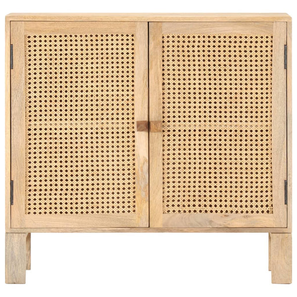 Sideboard 80x30x73 cm Mango Massivholz und Rohrgeflecht
