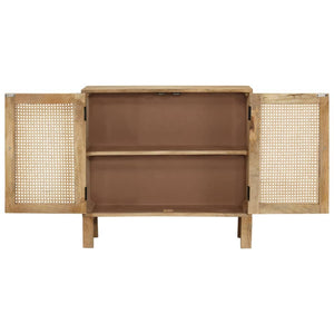 Sideboard 80x30x73 cm Mango Massivholz und Rohrgeflecht