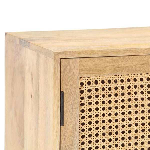 Sideboard 80x30x73 cm Mango Massivholz und Rohrgeflecht