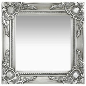 Barock Wandspiegel Silber 40x40 cm