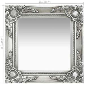 Barock Wandspiegel Silber 40x40 cm