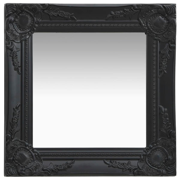 Barock Wandspiegel Schwarz 40x40 cm