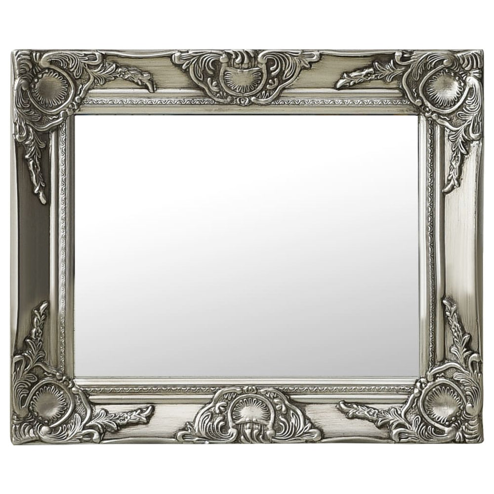 Barock Wandspiegel Silber 50x40 cm