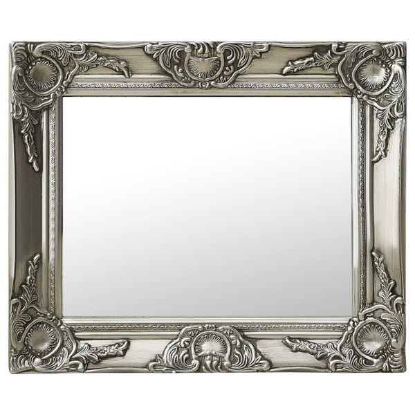Barock Wandspiegel Silber 50x40 cm