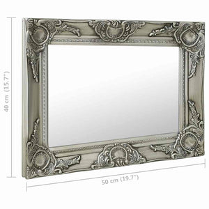 Barock Wandspiegel Silber 50x40 cm