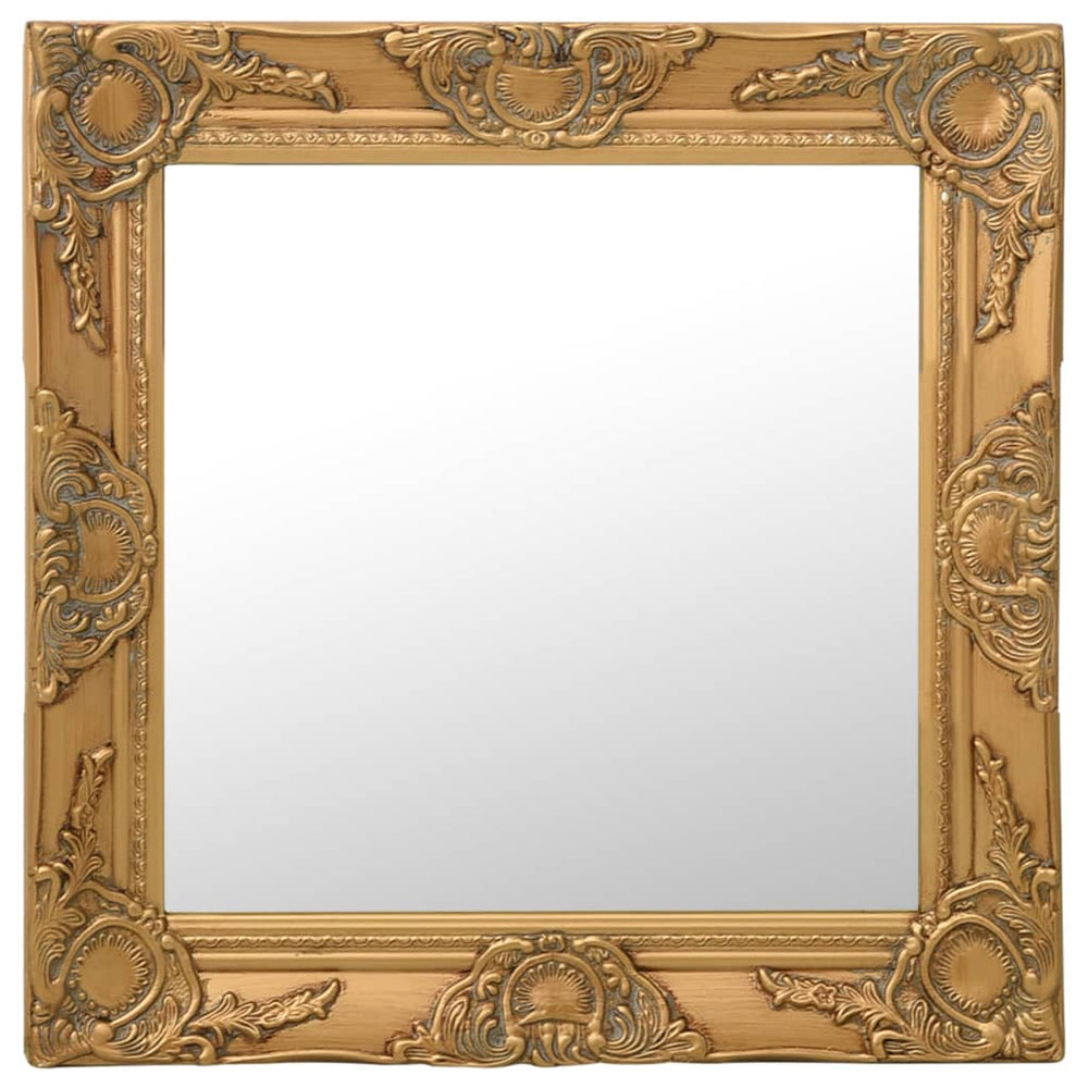 Goldener Barock Wandspiegel 50x50 cm
