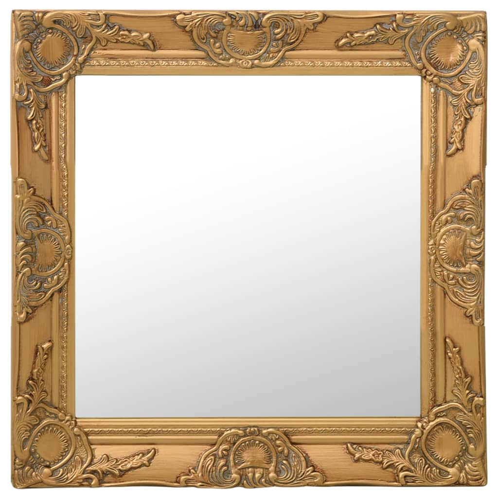 Goldener Barock Wandspiegel 50x50 cm