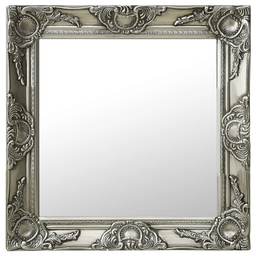 Barock Wandspiegel 50x50 cm Silber