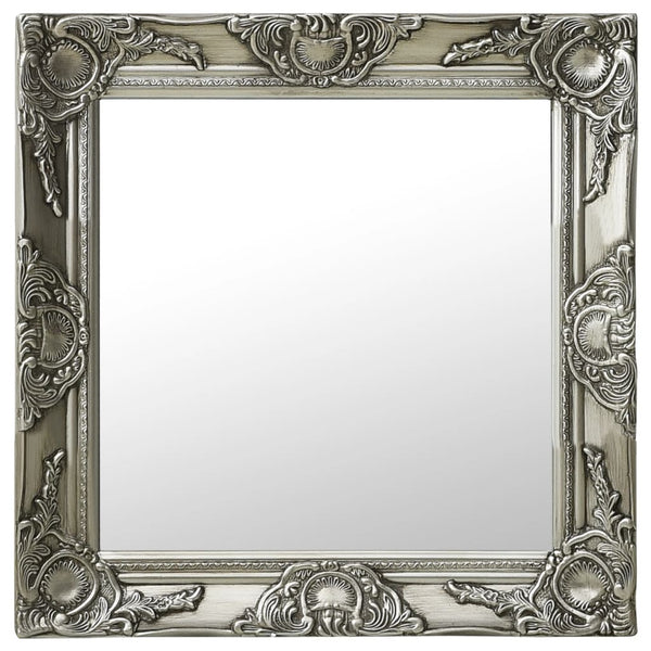 Barock Wandspiegel 50x50 cm Silber