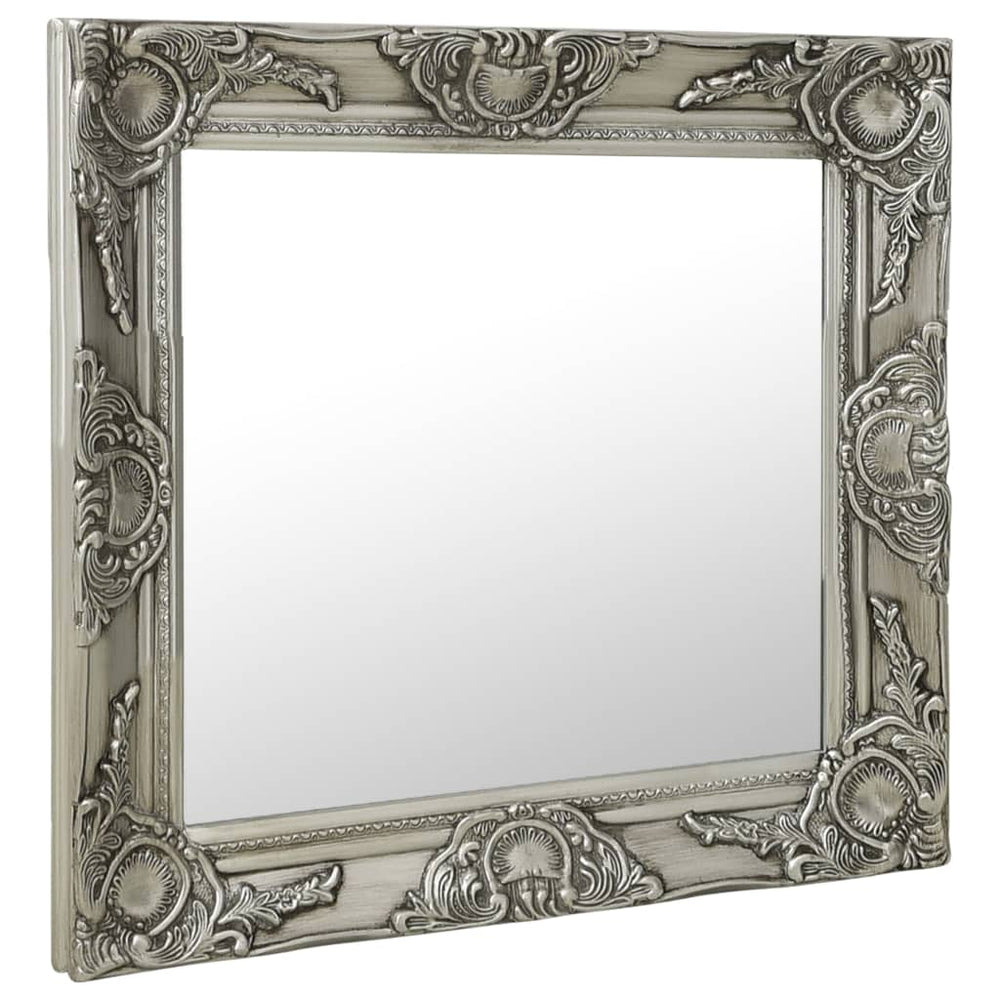 Barock Wandspiegel 50x50 cm Silber