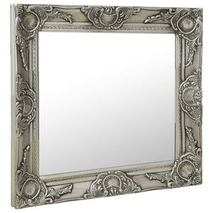 Barock Wandspiegel 50x50 cm Silber