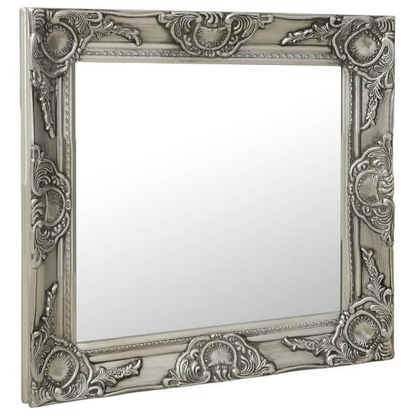 Barock Wandspiegel 50x50 cm Silber