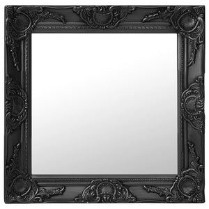 Barock Wandspiegel Schwarz 50x50 cm