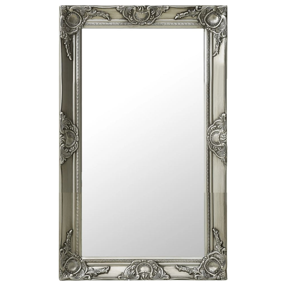 Barock Wandspiegel Silber 50x80 cm