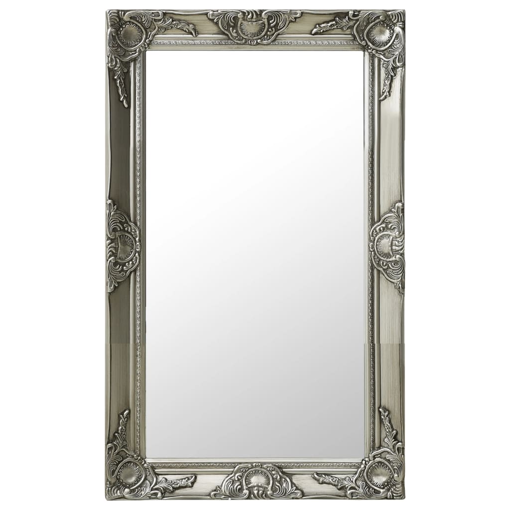 Barock Wandspiegel Silber 50x80 cm