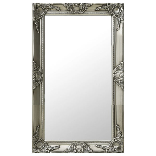 Barock Wandspiegel Silber 50x80 cm