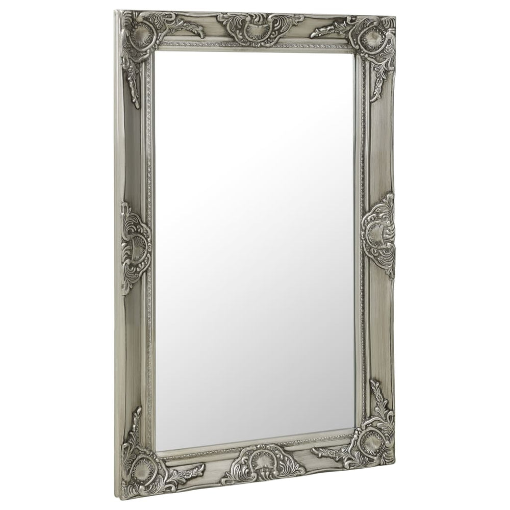 Barock Wandspiegel Silber 50x80 cm