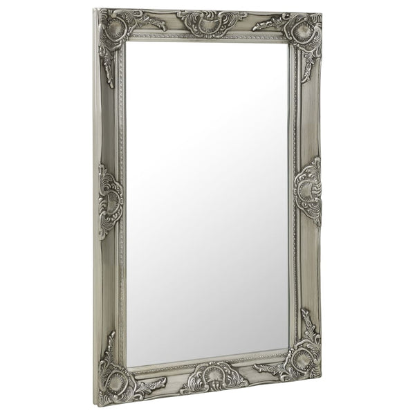 Barock Wandspiegel Silber 50x80 cm