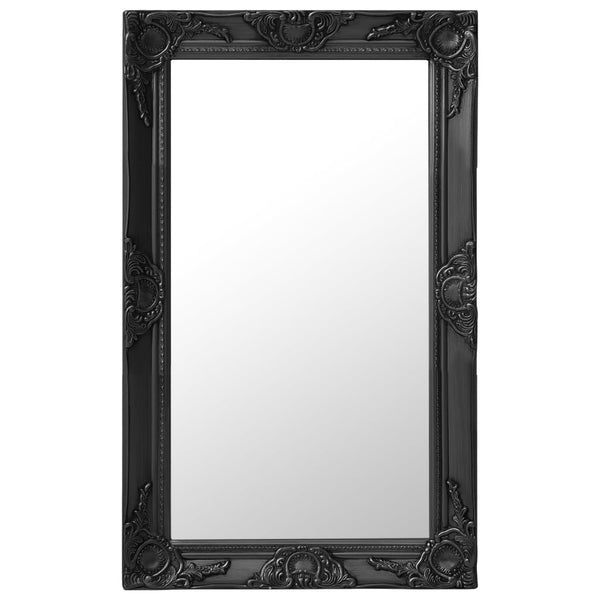 Barock Wandspiegel Schwarz 50x80 cm