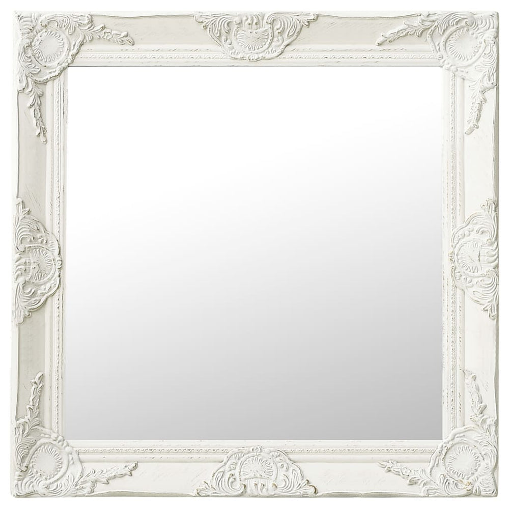 Barock Wandspiegel 60x60 cm Weiß