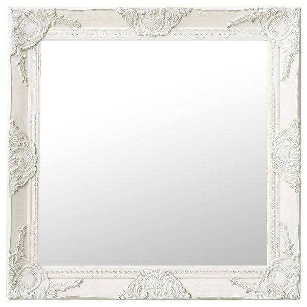 Barock Wandspiegel 60x60 cm Weiß