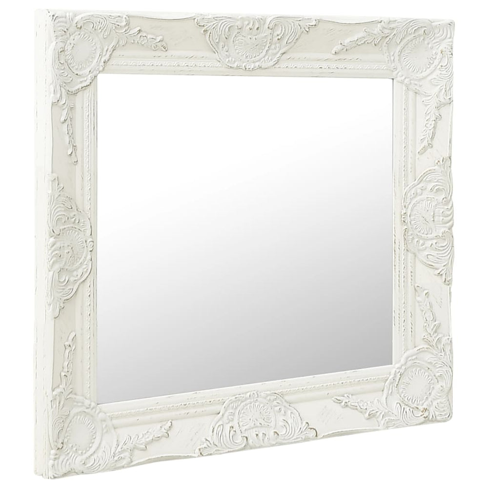 Barock Wandspiegel 60x60 cm Weiß