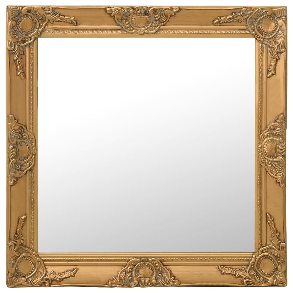 Barock Wandspiegel Golden 60x60 cm