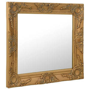 Barock Wandspiegel Golden 60x60 cm