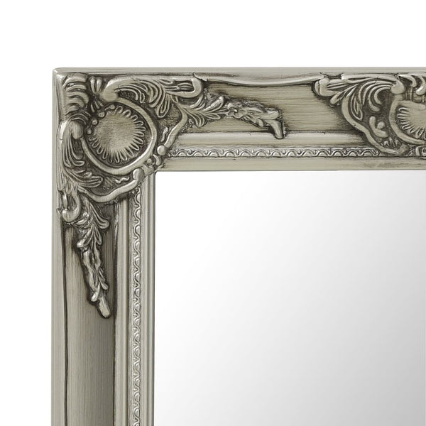 Barock Wandspiegel Silber 60x60 cm
