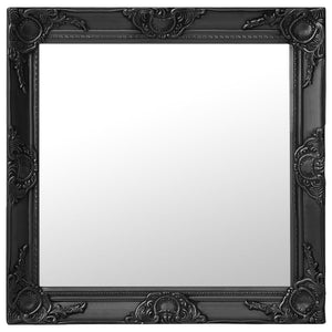 Barock Wandspiegel Schwarz 60x60 cm