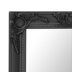 Barock Wandspiegel Schwarz 60x60 cm