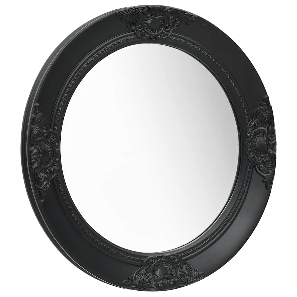 Barock Wandspiegel Schwarz 50cm