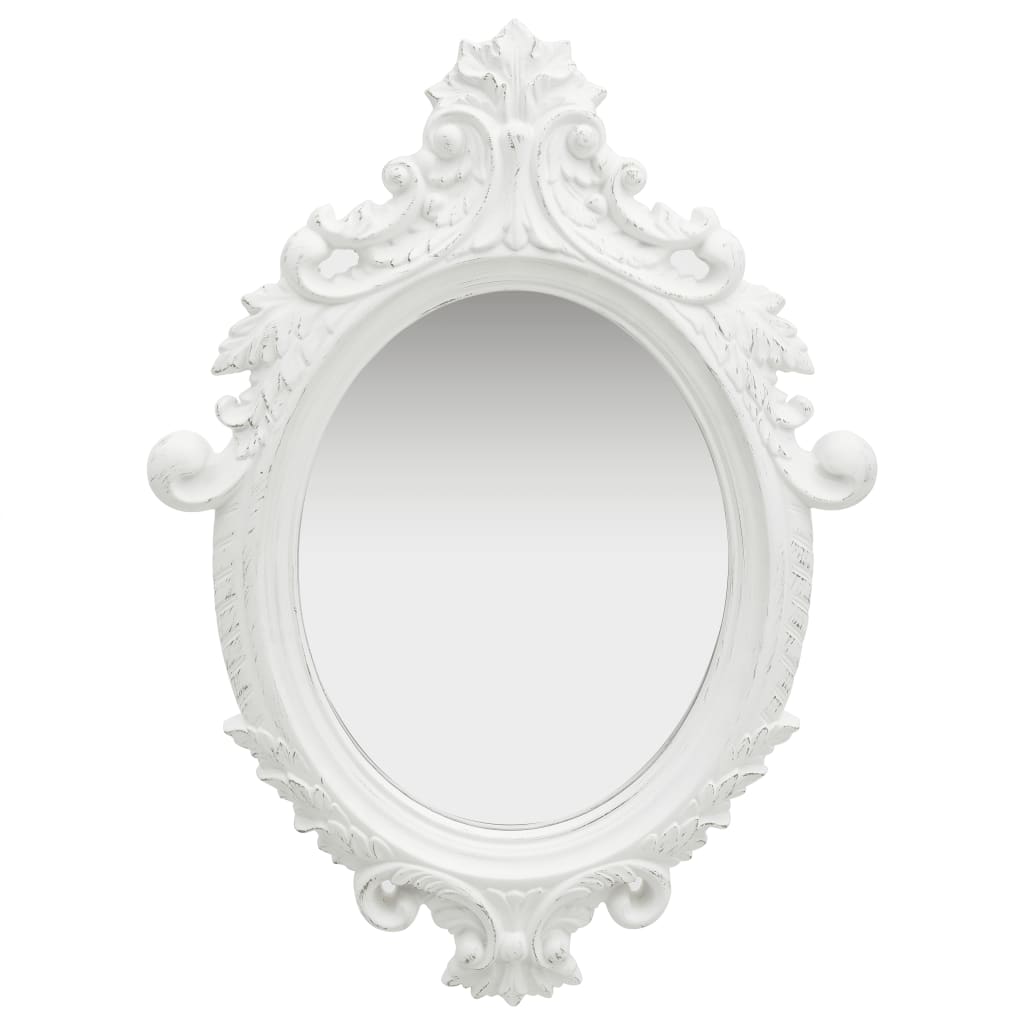 vidaXL Miroir mural de style château 56x76 cm blanc