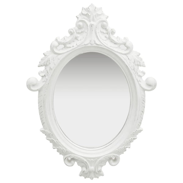 vidaXL Miroir mural de style château 56x76 cm blanc