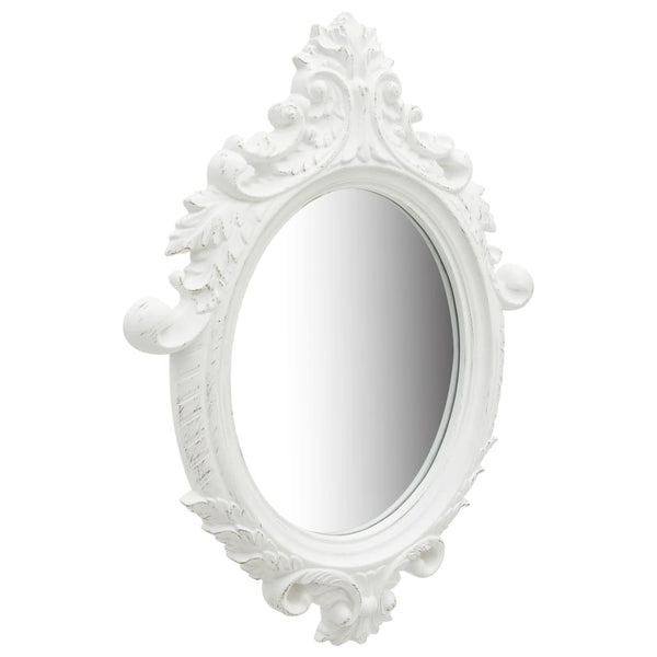 vidaXL Miroir mural de style château 56x76 cm blanc
