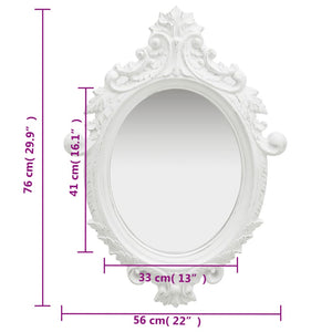 vidaXL Miroir mural de style château 56x76 cm blanc