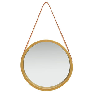 Wandspiegel mit Gürtel, 40 cm, Golden