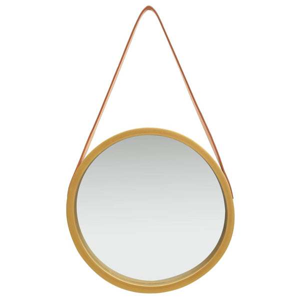 Wandspiegel mit Gürtel, 40 cm, Golden