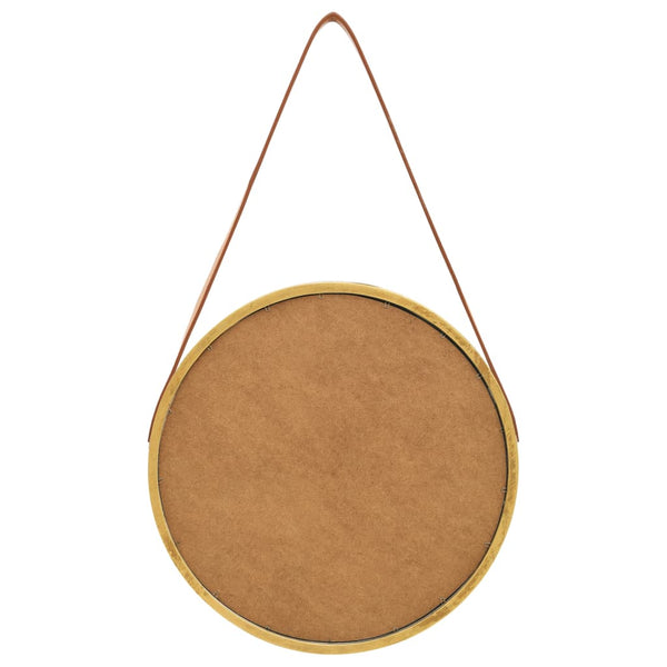 Wandspiegel mit Gürtel, 40 cm, Golden