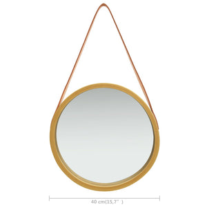 Wandspiegel mit Gürtel, 40 cm, Golden